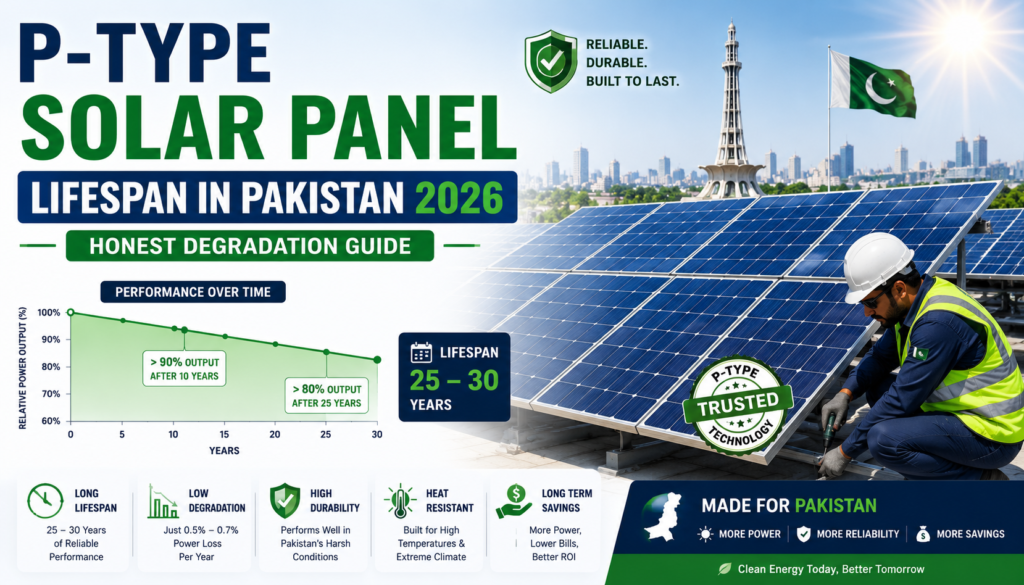P-Type Solar Panel Lifespan in Pakistan 2026 – Honest Degradation Guide