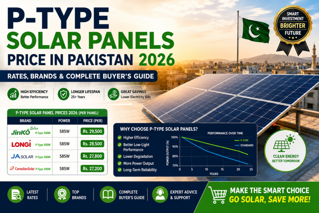 P-Type Solar Panels Price in Pakistan 2026 – Rates, Brands & Complete Buyer's Guide