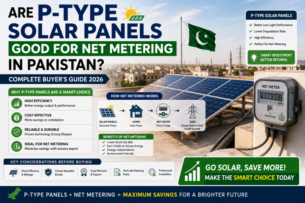 Are P-Type Solar Panels Good for Net Metering in Pakistan? Complete Buyer’s Guide 2026